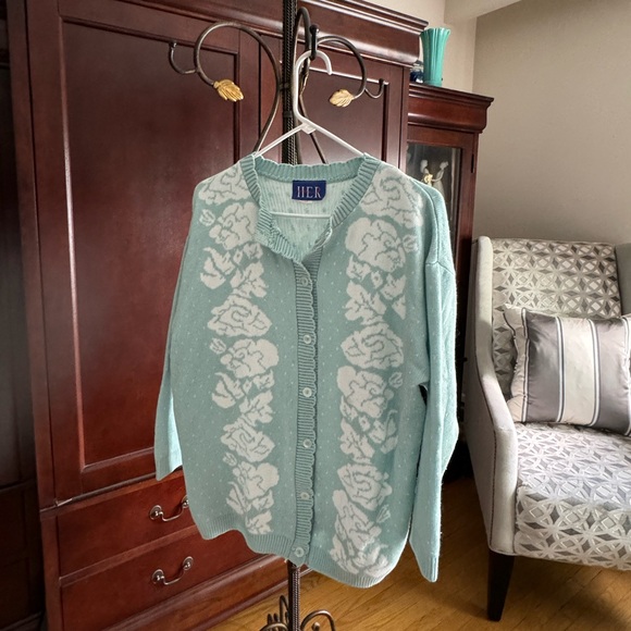 🩵⛅️Vintage Knit Cloud Cardigan Sweater⛅️🩵 - Picture 1 of 5